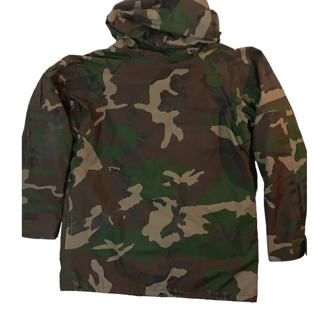Vintage USGI M81 ECWCS‎ Parka Men Medium Long Woodland Camo Hooded Zip Snap 1987